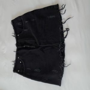 Urban Outfitters BDG distressed mini skirt black denim